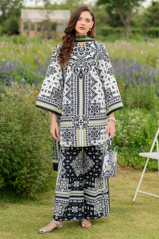 JAZMIN-3PC KHADDAR PRINTED SHIRT WITH KHADDAR PRINTED DUPATTA AND PRINTED TROUSER-UR-1793