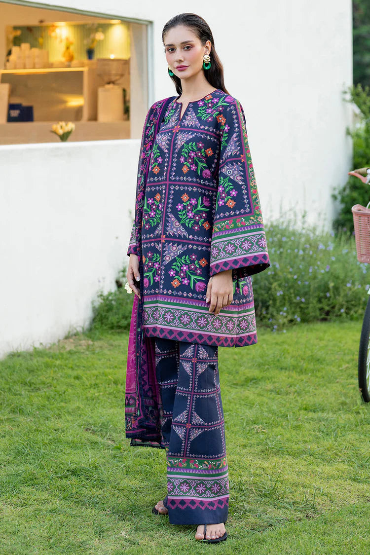 JAZMIN-3PC KHADDAR PRINTED SHIRT WITH KHADDAR PRINTED DUPATTA AND PRINTED TROUSER-UR-1762