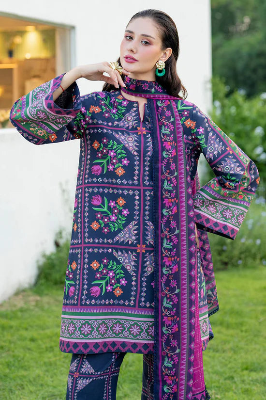 JAZMIN-3PC KHADDAR PRINTED SHIRT WITH KHADDAR PRINTED DUPATTA AND PRINTED TROUSER-UR-1762