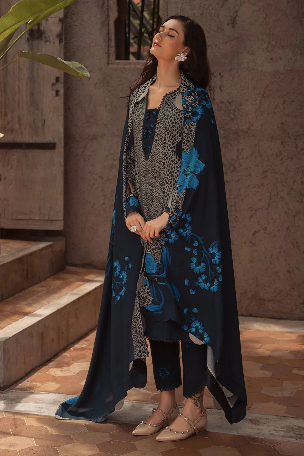CHARIZMA-3PC KHADDAR PRINTED SHIRT WITH KHADDAR PRINTED DUPATTA AND PRINT TROUSER-UR-1772