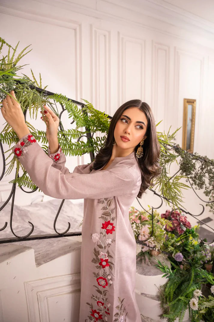 MIRANA-3PC LAWN EMBROIDERED SHIRT WITH CHIFFON TYE & DYE DUPATTA AND TROUSER-UR-2839