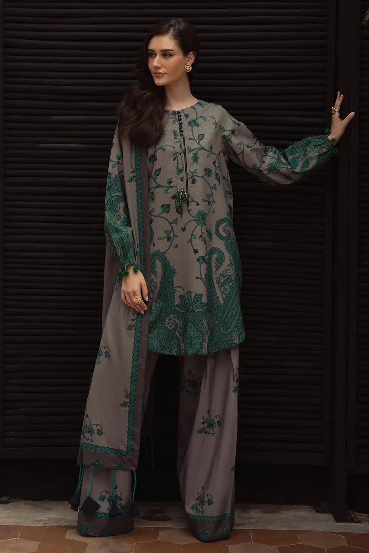 CHARIZMA-3PC KHADDAR PRINTED SHIRT WITH KHADDAR PRINTED DUPATTA AND PRINT TROUSER-UR-1790