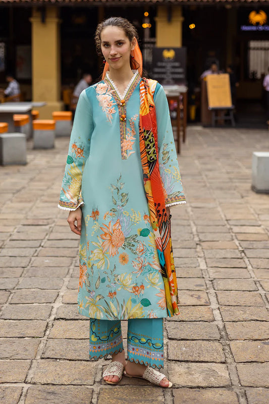 MUSHQ-3PC LAWN PRINTED SHIRT WITH CHIFFON PRINT DUPATTA AND PRINT TROUSER-UR-2809