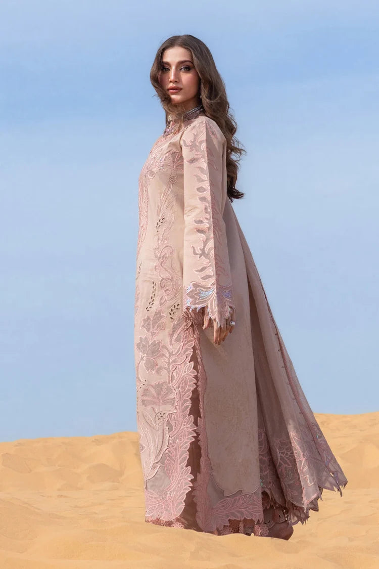 RANG RASIYA-3PC DHANAK LASERWORK & SEQUIN EMBROIDERED SHIRT WITH DHANAK SEQUINS EMBROIDERED SHAWL AND TROUSER-UR-4656