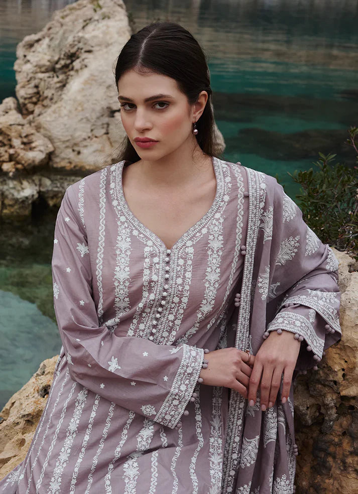 IMAGE-3PC LAWN EMBROIDERED WITH LAWN HEAVY EMBROIDERED READY TO WEAR DUPATTA-UR-2804
