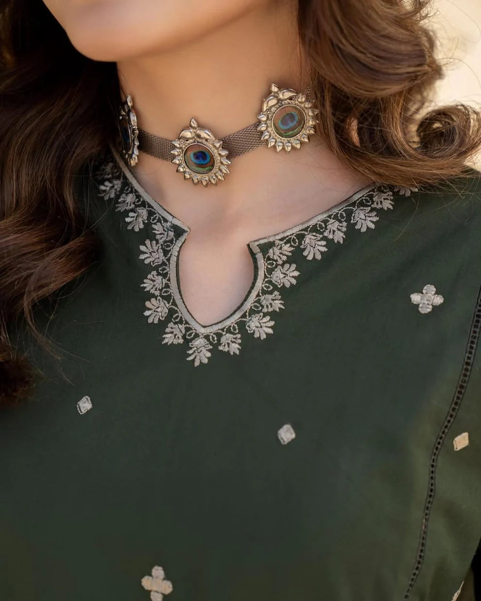 LAZULI-3PC LAWN EMBROIDERED SHIRT WITH CHIFFON EMBROIDERED DUPATTA AND TROUSER-UR-2591