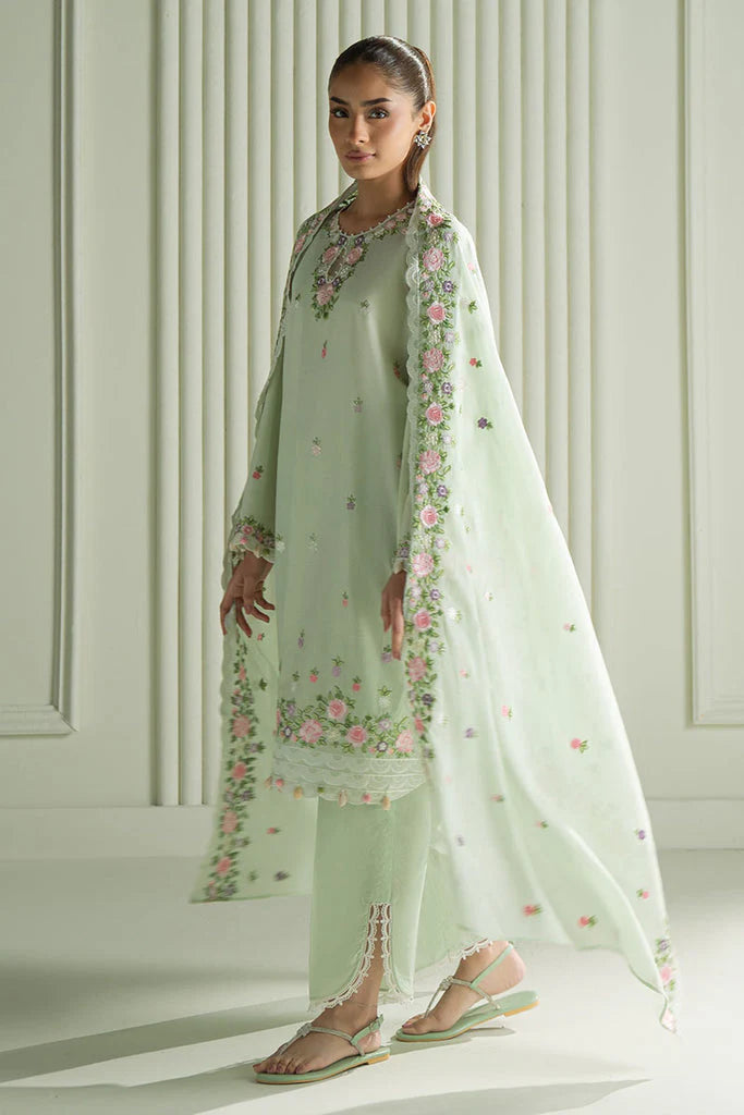 CROSS STITCH-3PC LAWN EMBROIDERED SHIRT WITH MONARK EMBROIDERED PRINT DUAPATTA AND TROUSER-UR-2810