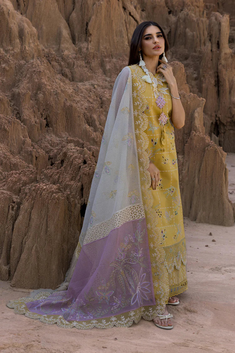 RANG RASIYA-3PC LAWN EMBROIDERED SHIRT WITH KHAADI NET EMB READY TO WEAR DUPATTA & TROUSER