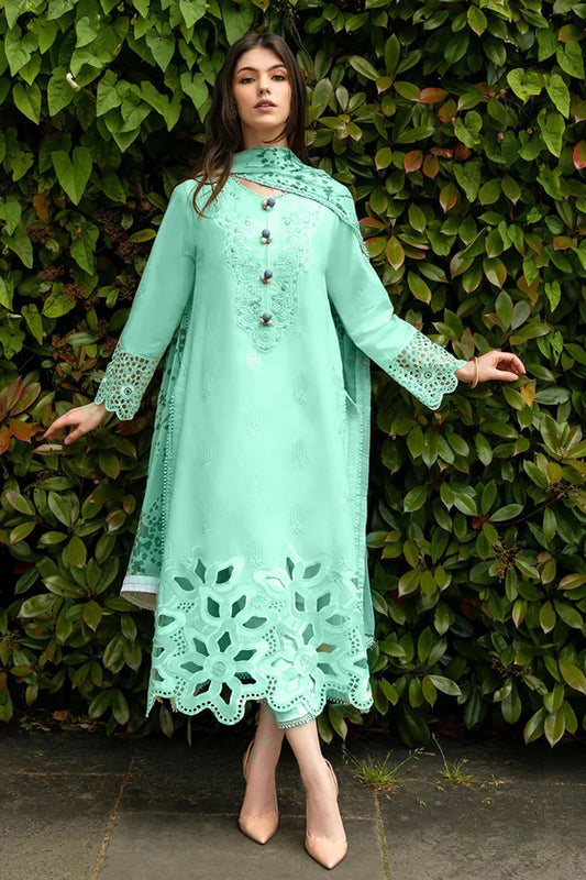 MUSHQ-3PC DHANAK EMBROIDERED SHIRT WITH WOOL PRINTED SHAWL & TROUSER-TBF-1936