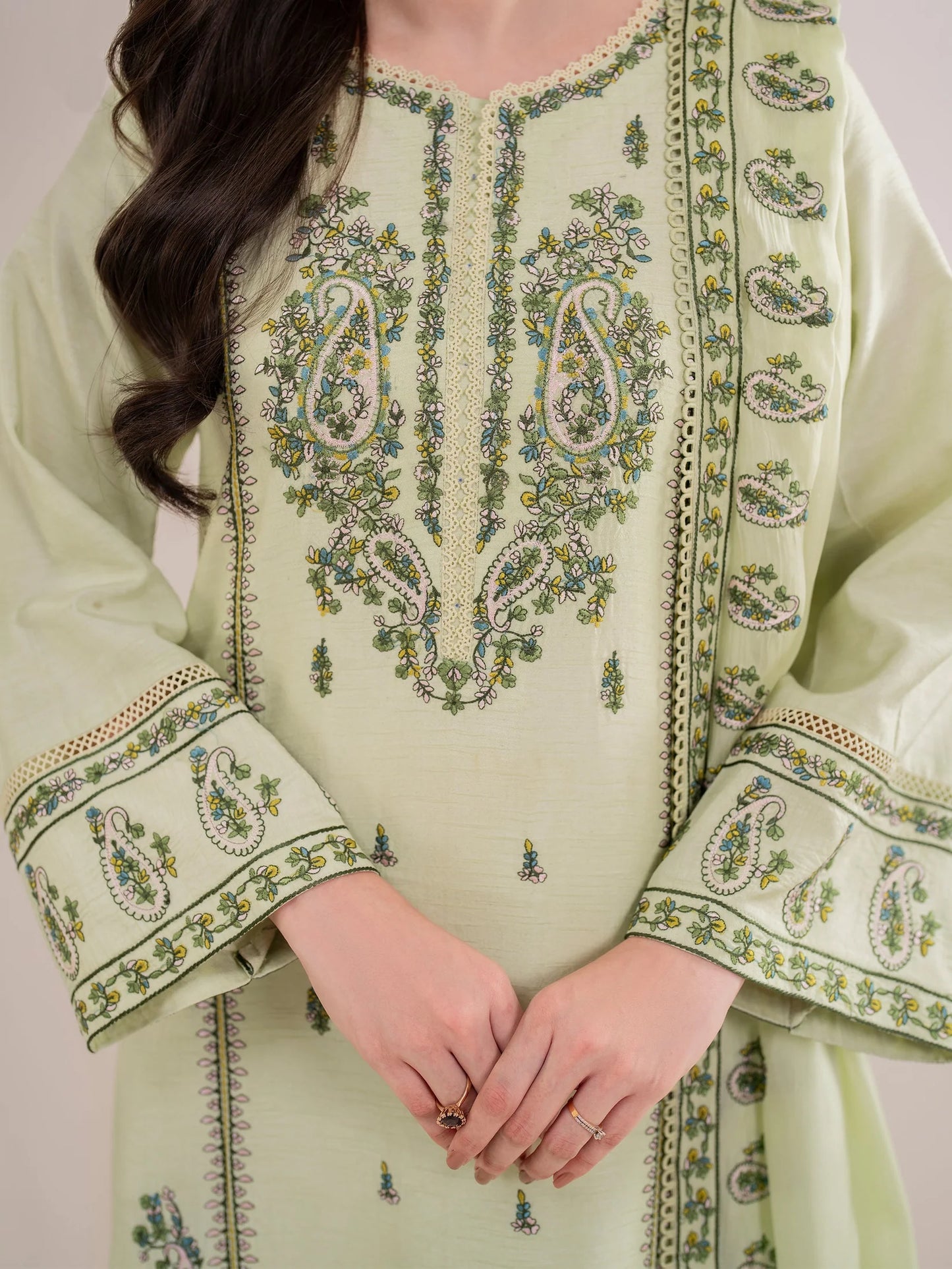 GARNET-3PC LAWN EMBROIDERED SHIRT WITH LAWN EMBROIDERED DUPATTA AND LAWN TROUSER-UR-3336