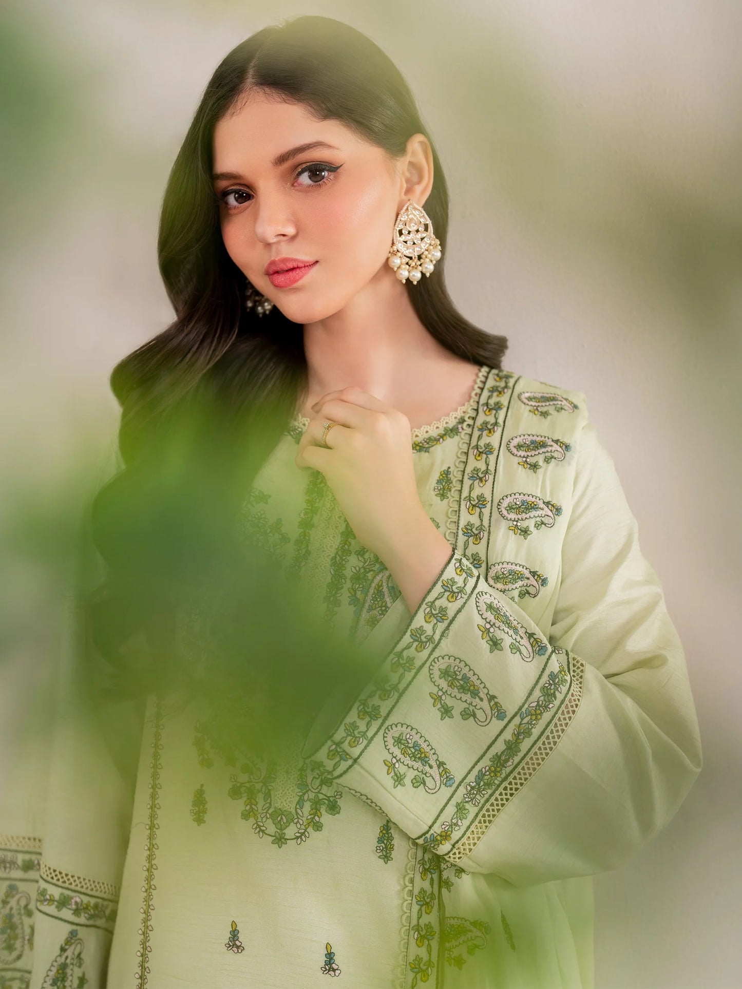 GARNET-3PC LAWN EMBROIDERED SHIRT WITH LAWN EMBROIDERED DUPATTA AND LAWN TROUSER-UR-3336