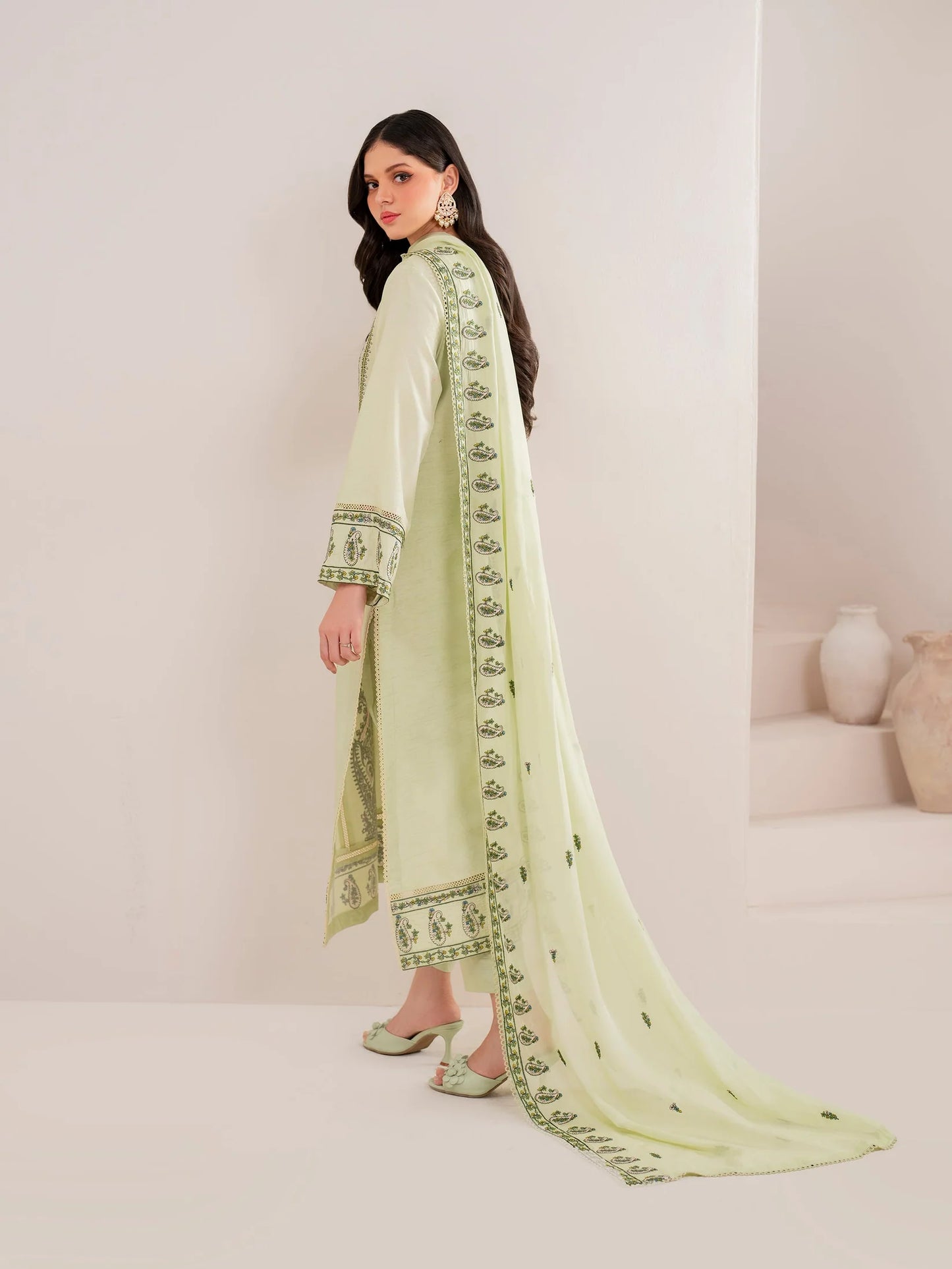 GARNET-3PC LAWN EMBROIDERED SHIRT WITH LAWN EMBROIDERED DUPATTA AND LAWN TROUSER-UR-3336