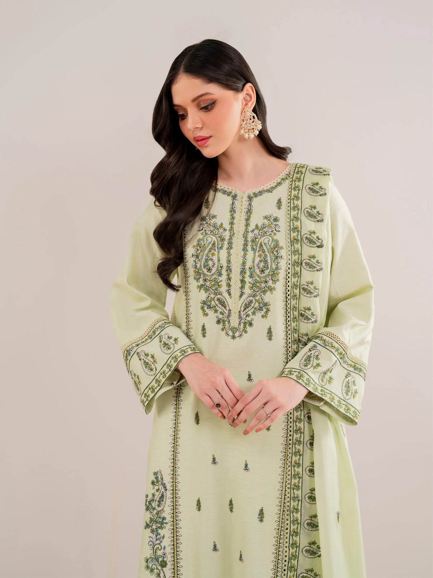 GARNET-3PC LAWN EMBROIDERED SHIRT WITH LAWN EMBROIDERED DUPATTA AND LAWN TROUSER-UR-3336