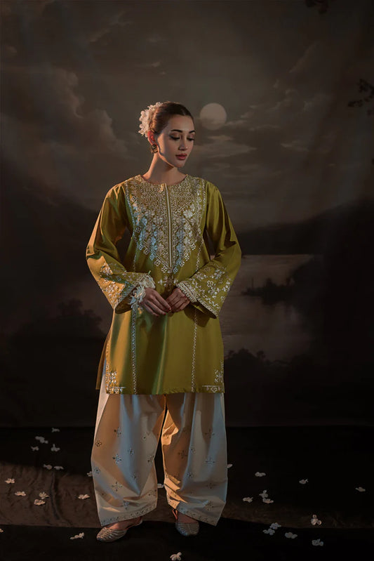 URGE-2PC SEQUIN LAWN EMBROIDERED SHIRT WITH SEQUIN LAWN EMBROIDERED TROUSER-UR-2833