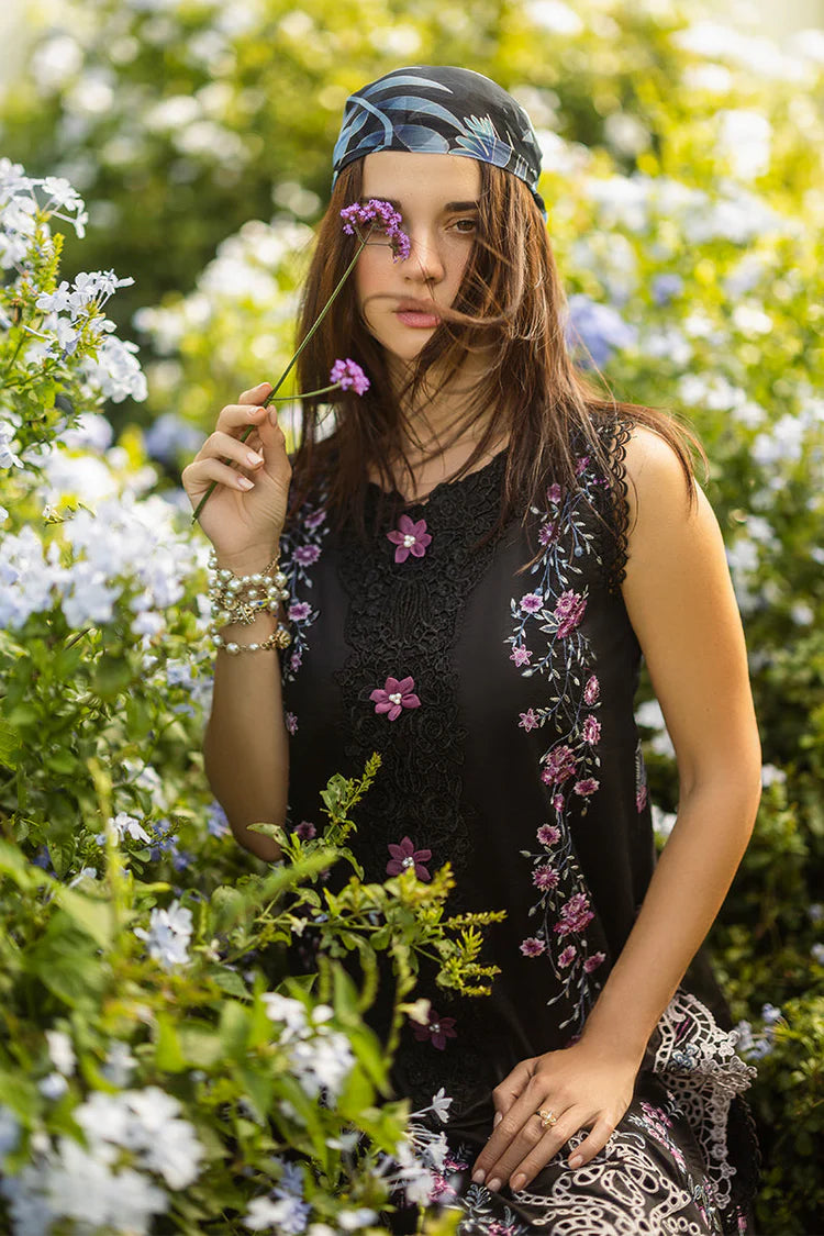 MUSHQ-3PC LAWN EMBROIDERED SHIRT WITH CHIFFON PRINTED DUPATTA & TROUSER-UR-3524