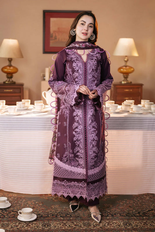 JADE-3PC DHANAK SEQUENCE EMBROIDERED SHIRT WITH DHANAK EMBROIDERED SHAWL & DHANAK TOUSER-UR-3890