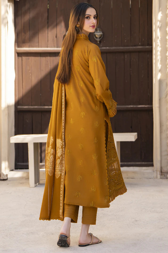 MIRAKHI-3PC LAWN CHIKENKARI EMBROIDERED SHIRT WITH LAWN JAQUARD PRINT DUPATTA-UR-210