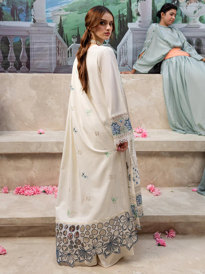 JAZMIN-3PC LAWN LASER EMBROIDERED SHIRT WITH LAWN LASER CUT EMBROIDERED READY TO WEAR DUPATTA-UR-2699-EID