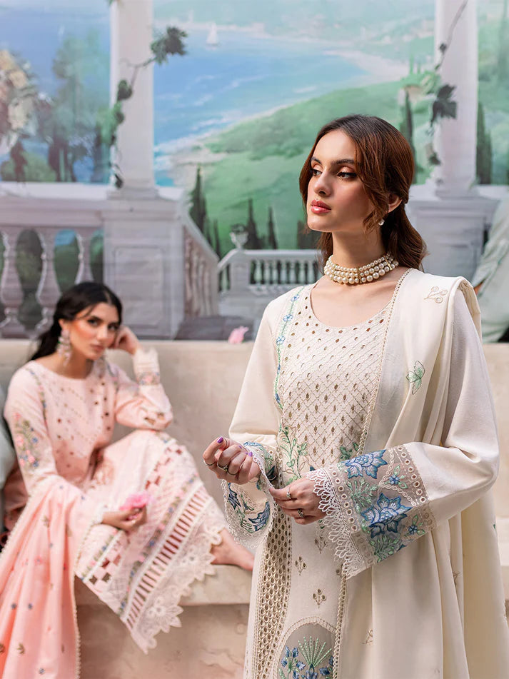 JAZMIN-3PC LAWN LASER EMBROIDERED SHIRT WITH LAWN LASER CUT EMBROIDERED READY TO WEAR DUPATTA-UR-2699-EID