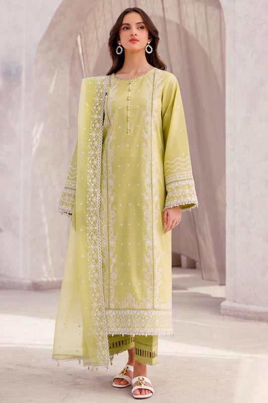 SAPPHIRE-3PC LAWN EMBROIDERED SHIRT WITH ORGANZA EMBROIDERED DUPATTA AND LAWN TROUSER-UR-2808