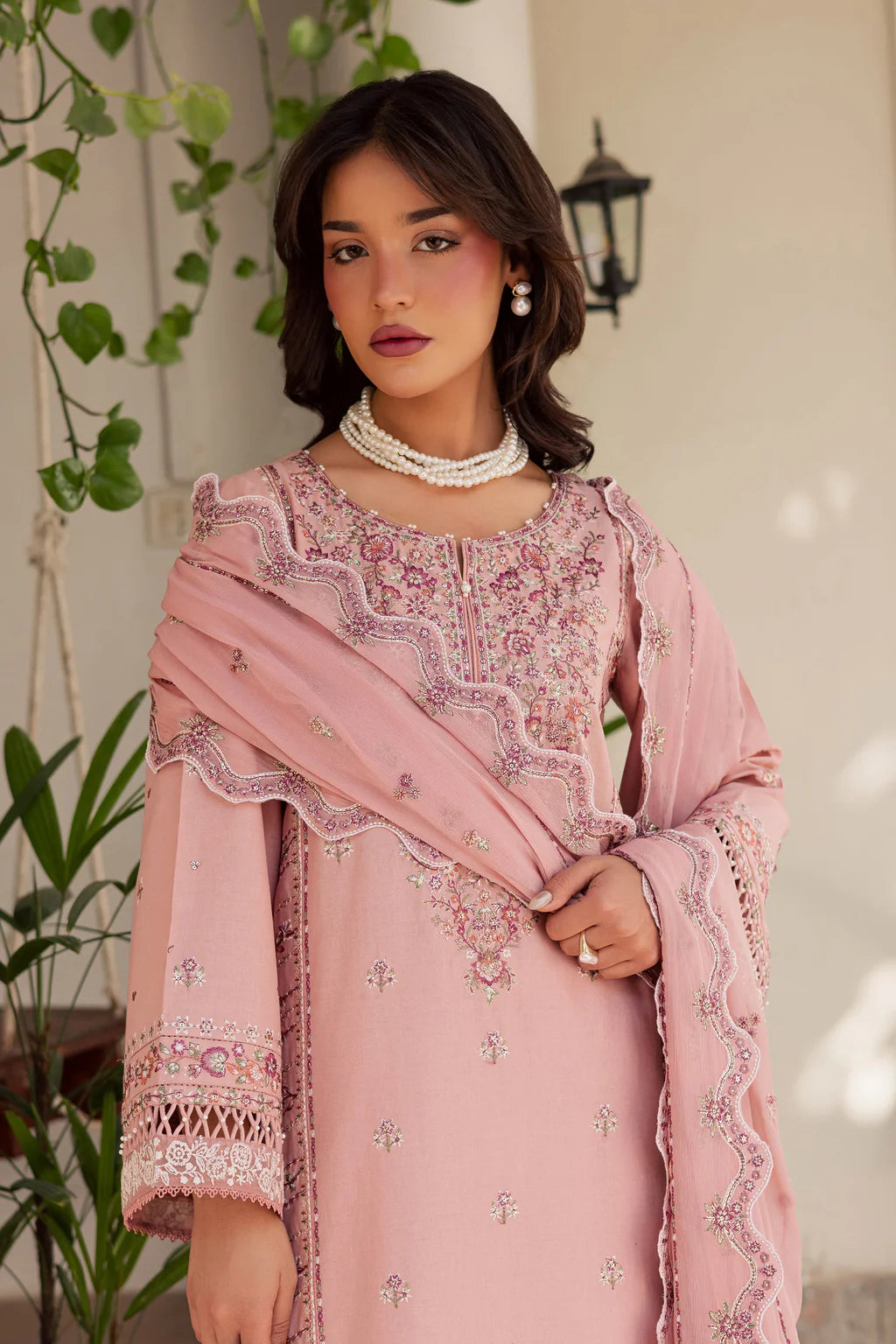 BATIK-3PC LAWN EMBROIDERED SHIRT WITH KHADDI NET EMBROIDERED DUPATTA AND EMB TROUSER-UR-3630