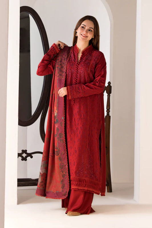 SOBIA NAZIR- 3PC LAWN EMBROIDERED SHIRT WITH MONARK PRINTED DUPATTA AND TROUSER-UR-2561