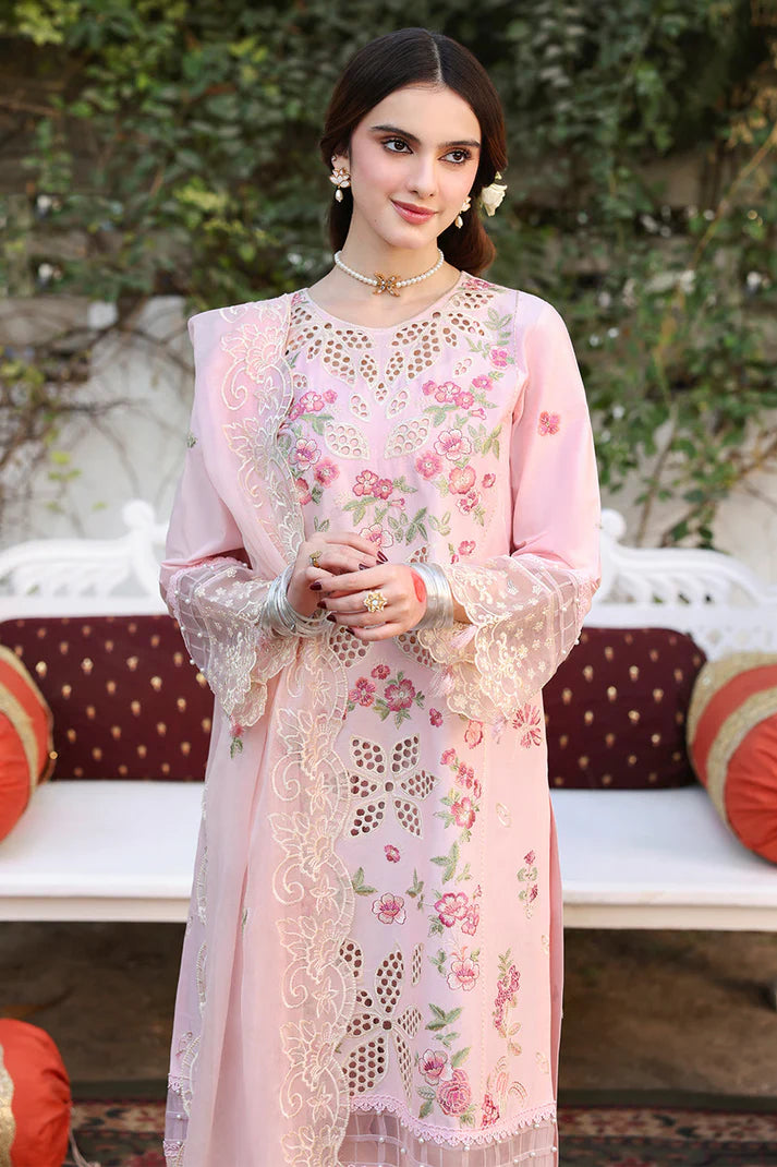 MAHNUR-3PC LAWN EMBROIDERED SHIRT WITH MONARK EMBROIDERED DUAPATTA AND TROUSER-UR-2873