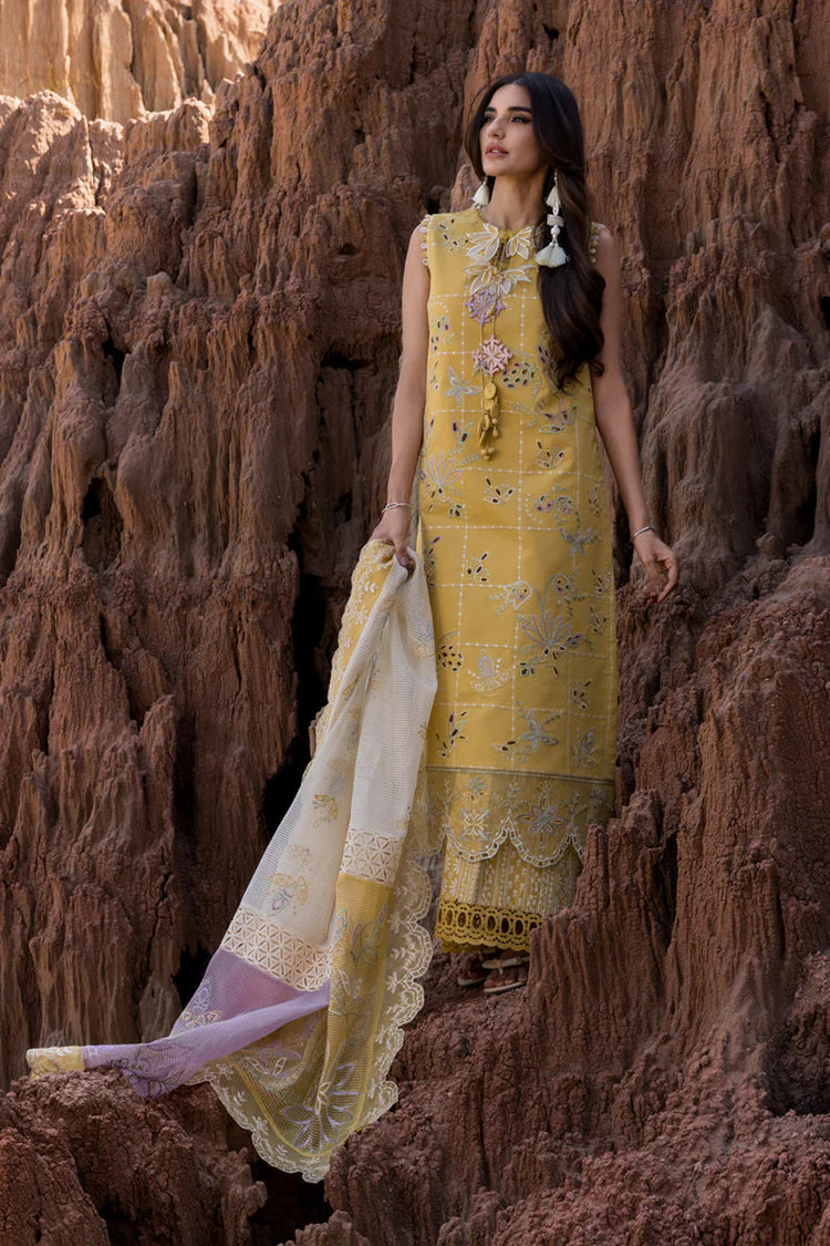 RANG RASIYA-3PC LAWN EMBROIDERED SHIRT WITH KHAADI NET EMB READY TO WEAR DUPATTA & TROUSER