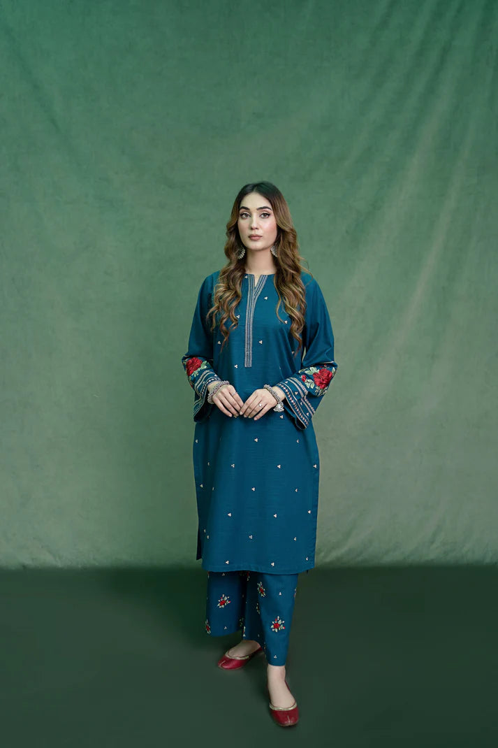 URGE-2PC LAWN EMBROIDRED SHIRT WITH AND EMBROIDRED TROUSER-UR-2548