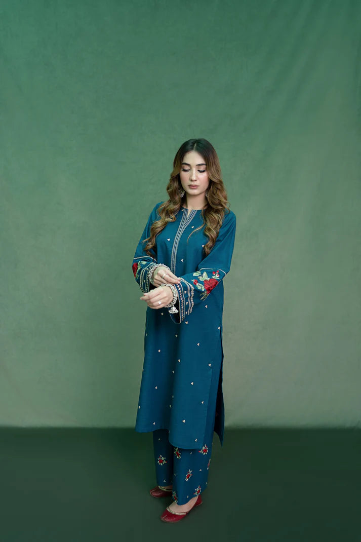 URGE-2PC LAWN EMBROIDRED SHIRT WITH AND EMBROIDRED TROUSER-UR-2548