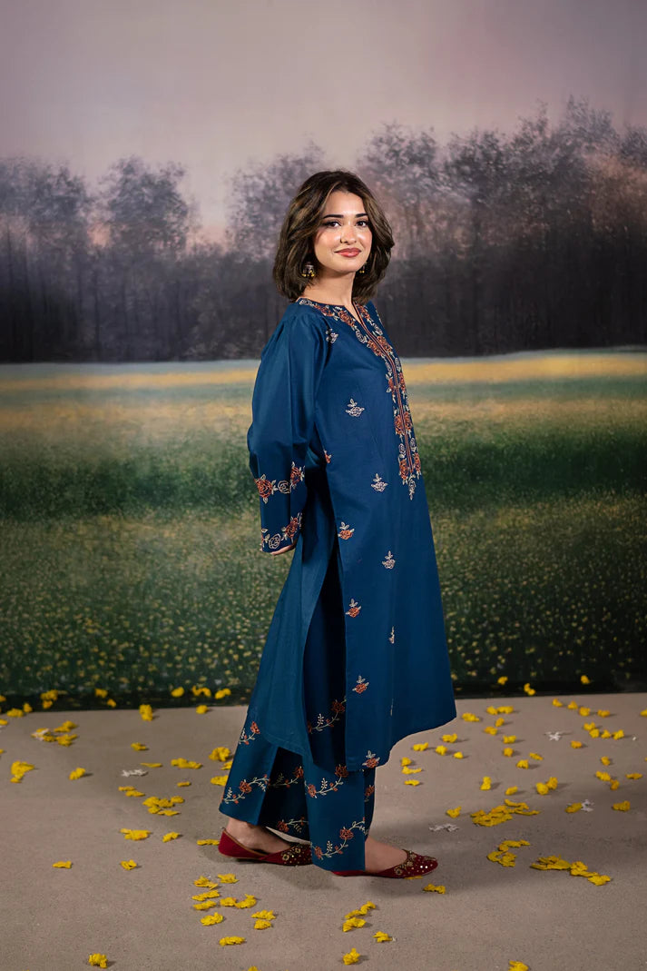 URGE-2PC LAWN EMBROIDRED SHIRT WITH LAWN EMBROIDRED TROUSER-UR-2854