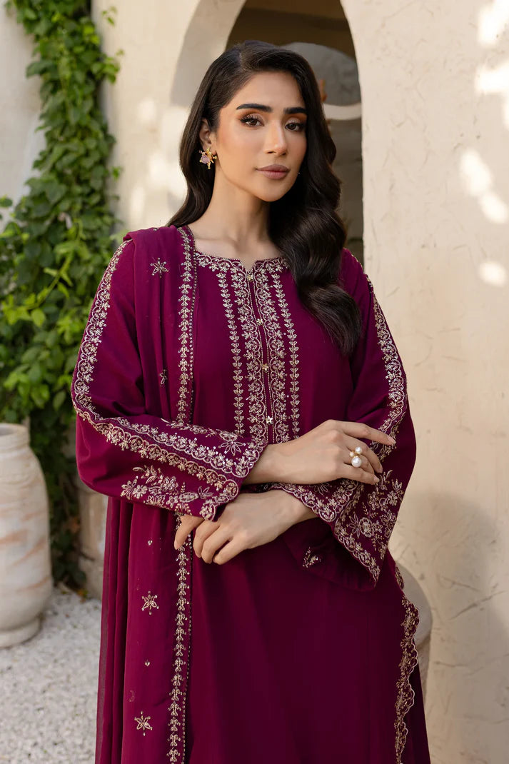 BATIK-3PC LAWN EMBROIDERED SHIRT WITH BAMBER CHIFFON EMBROIDERED DUPATTA AND TROUSER-UR-2687