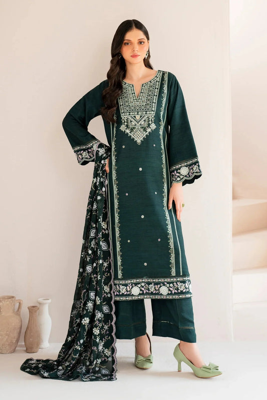 GARNET-3PC LAWN EMBROIDERED SHIRT WITH LAWN EMBROIDERED DUPATTA AND TROUSER-UR-2604
