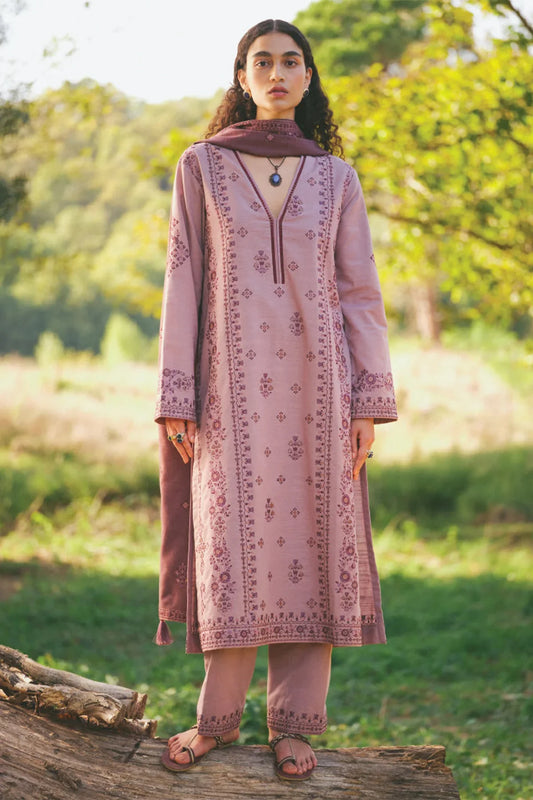 MARIA B - 3PC LAWN EMBROIDERED SHIRT WITH LAWN EMBROIDERED DUPATTA AND TROUSER-UR-2521