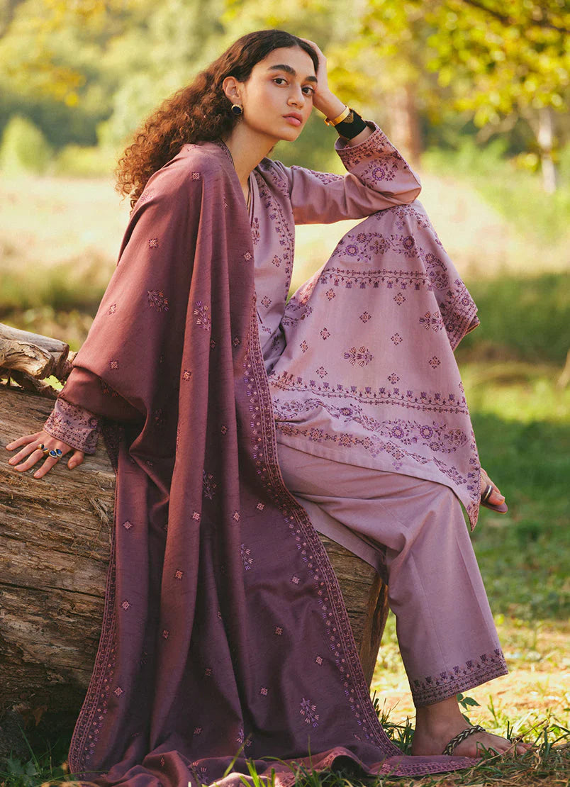 MARIA B - 3PC LAWN EMBROIDERED SHIRT WITH LAWN EMBROIDERED DUPATTA AND TROUSER-UR-2521