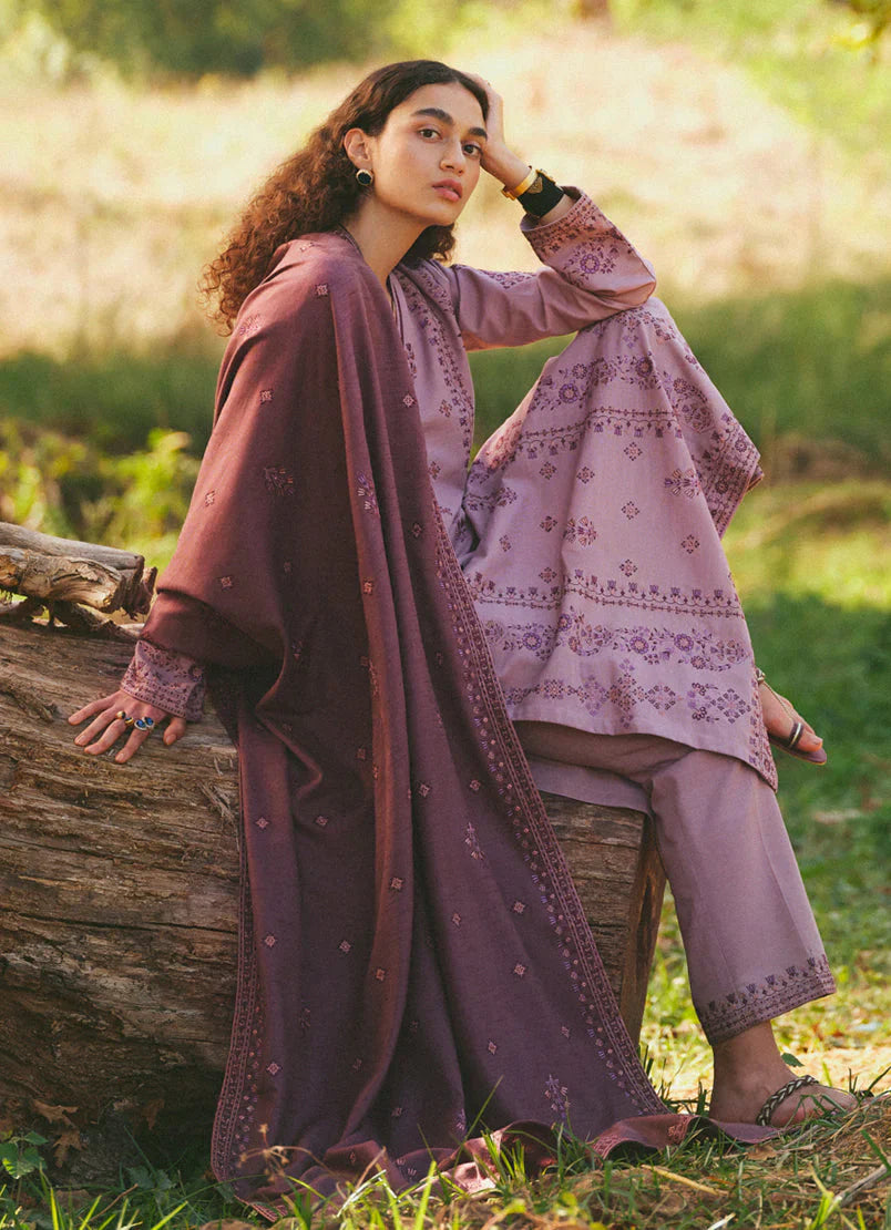 MARIA B - 3PC LAWN EMBROIDERED SHIRT WITH LAWN EMBROIDERED DUPATTA AND TROUSER-UR-2521
