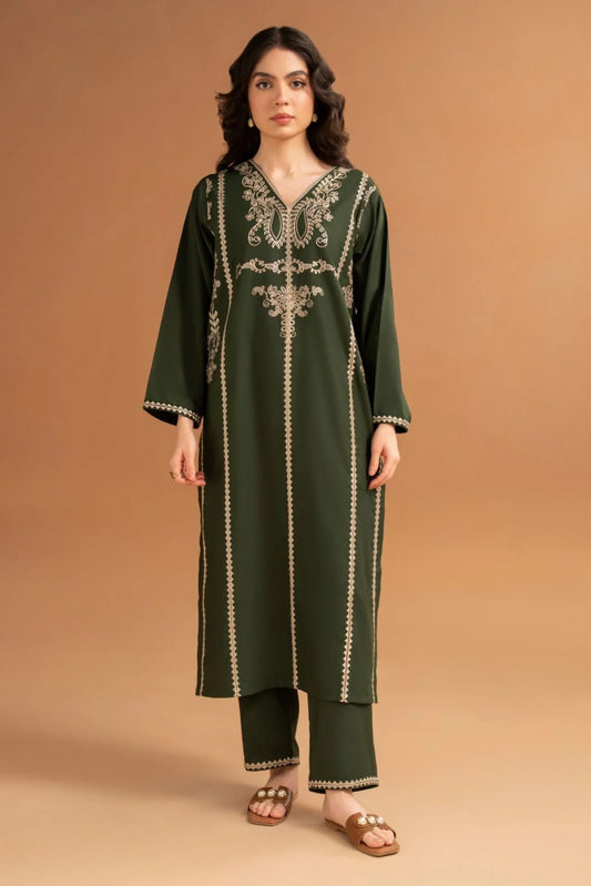 LAZULI-2PC LAWN EMBROIDRED SHIRT WITH LAWN EMBROIDRED TROUSR-UR-2581