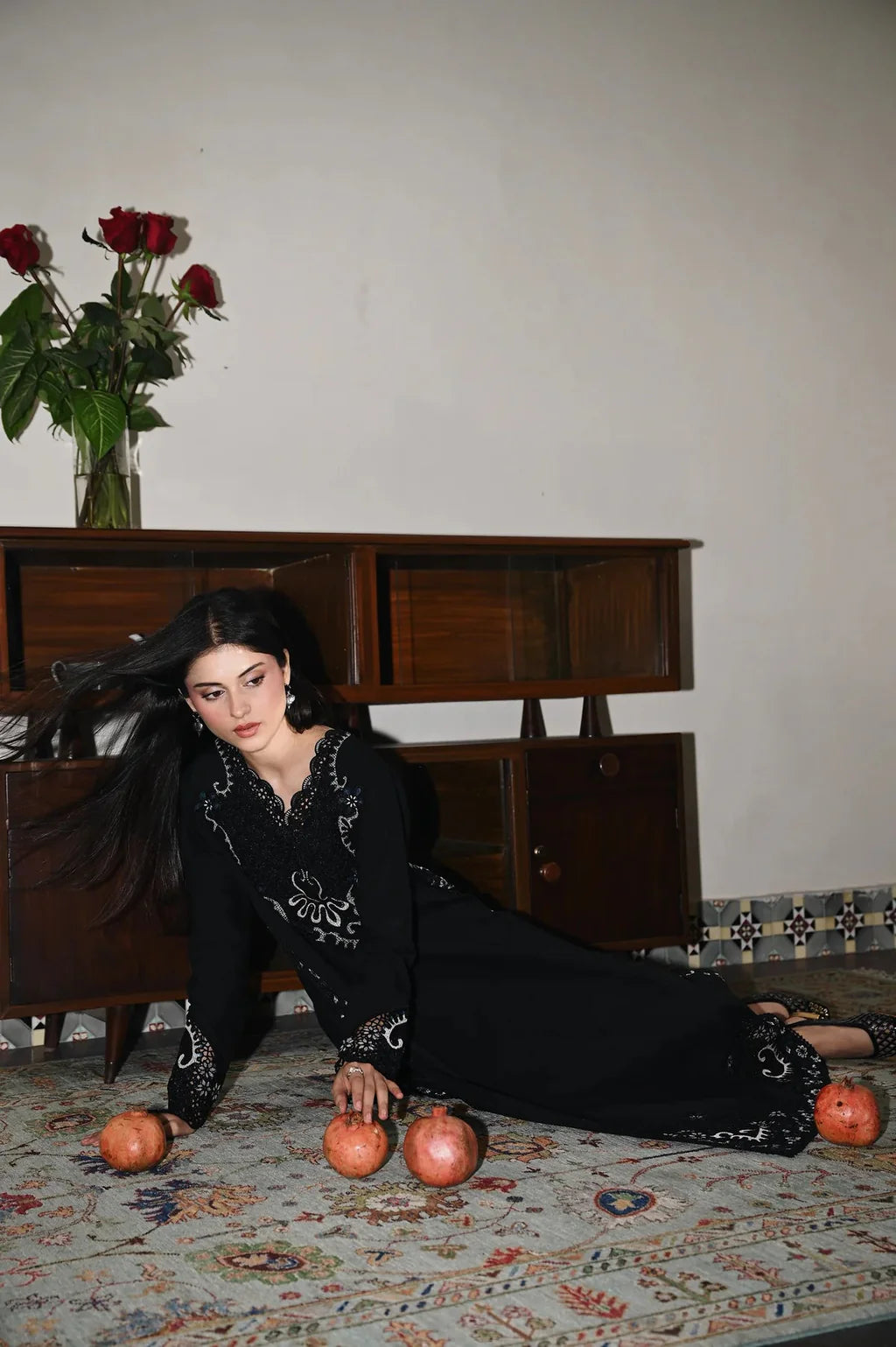 ZAIB-3PC DHANAK EMBROIDERED SHIRT WITH DHANAK EMBROIDERED SHAWL AND TROUSER-UR-4380