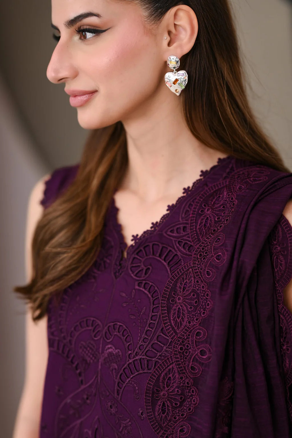 ZAIB-3PC LAWN EMBROIDERED SHIRT WITH KHADDI NET EMBROIDERED DUPATTA AND TROUSER-UR-4241