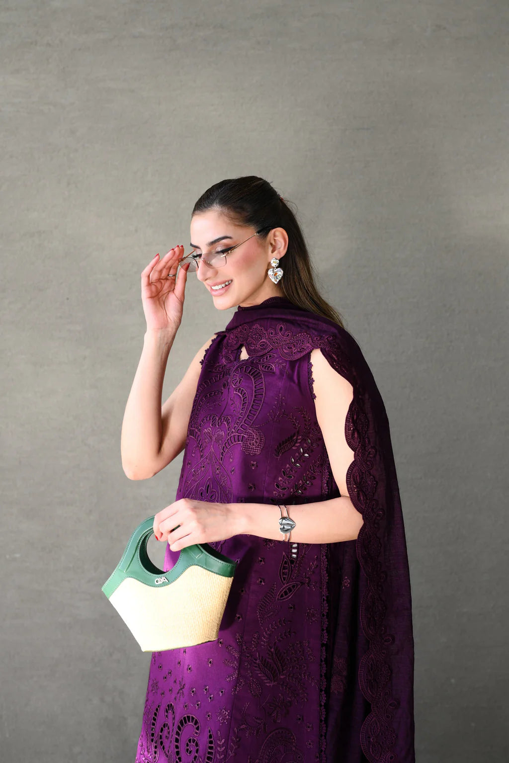 ZAIB-3PC LAWN EMBROIDERED SHIRT WITH KHADDI NET EMBROIDERED DUPATTA AND TROUSER-UR-4241