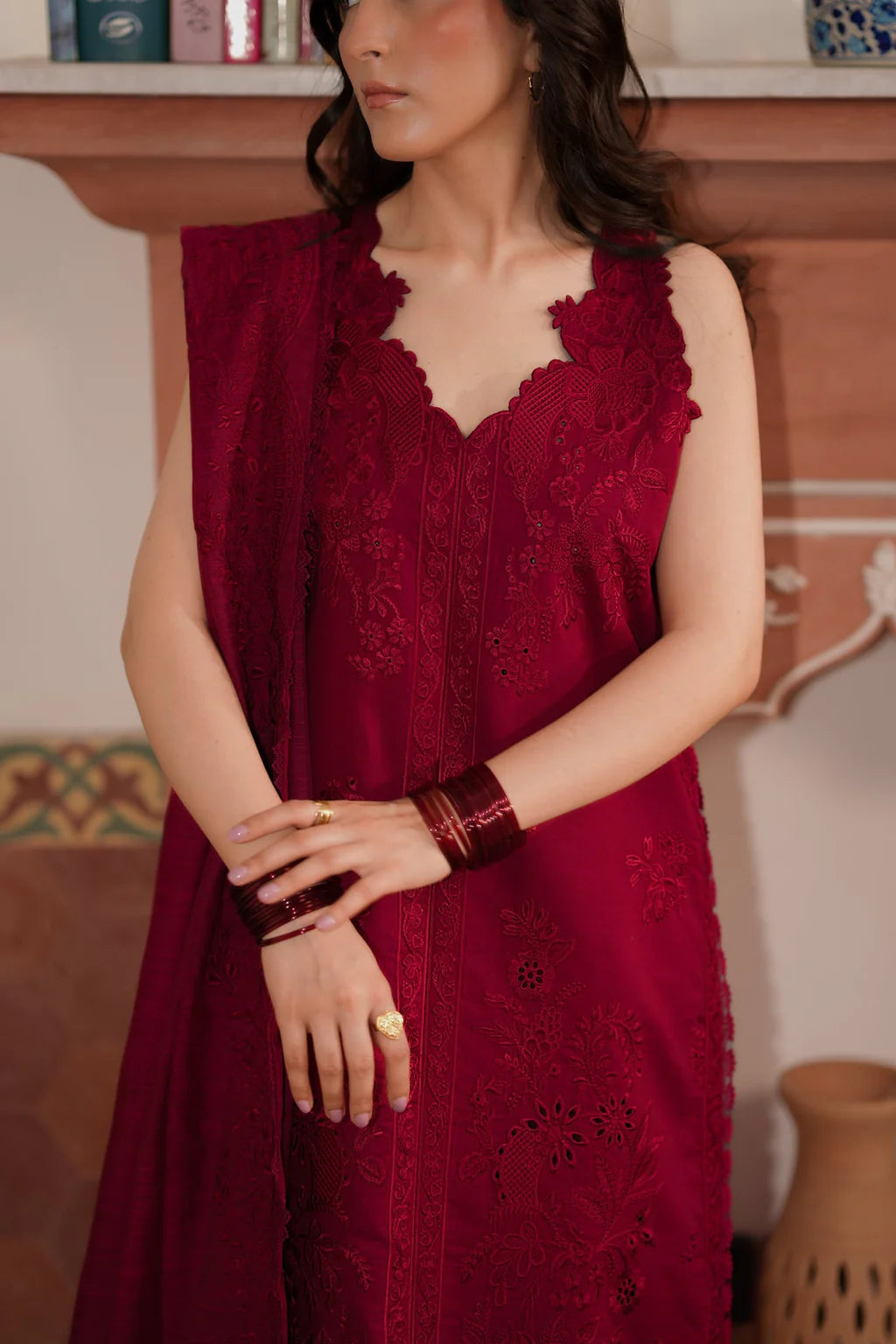 ZAIB-3PC LAWN HEAVY EMBROIDERED SHIRT WITH KHADDI NET EMB DUPATTA AND EMB TROUSER-UR-506