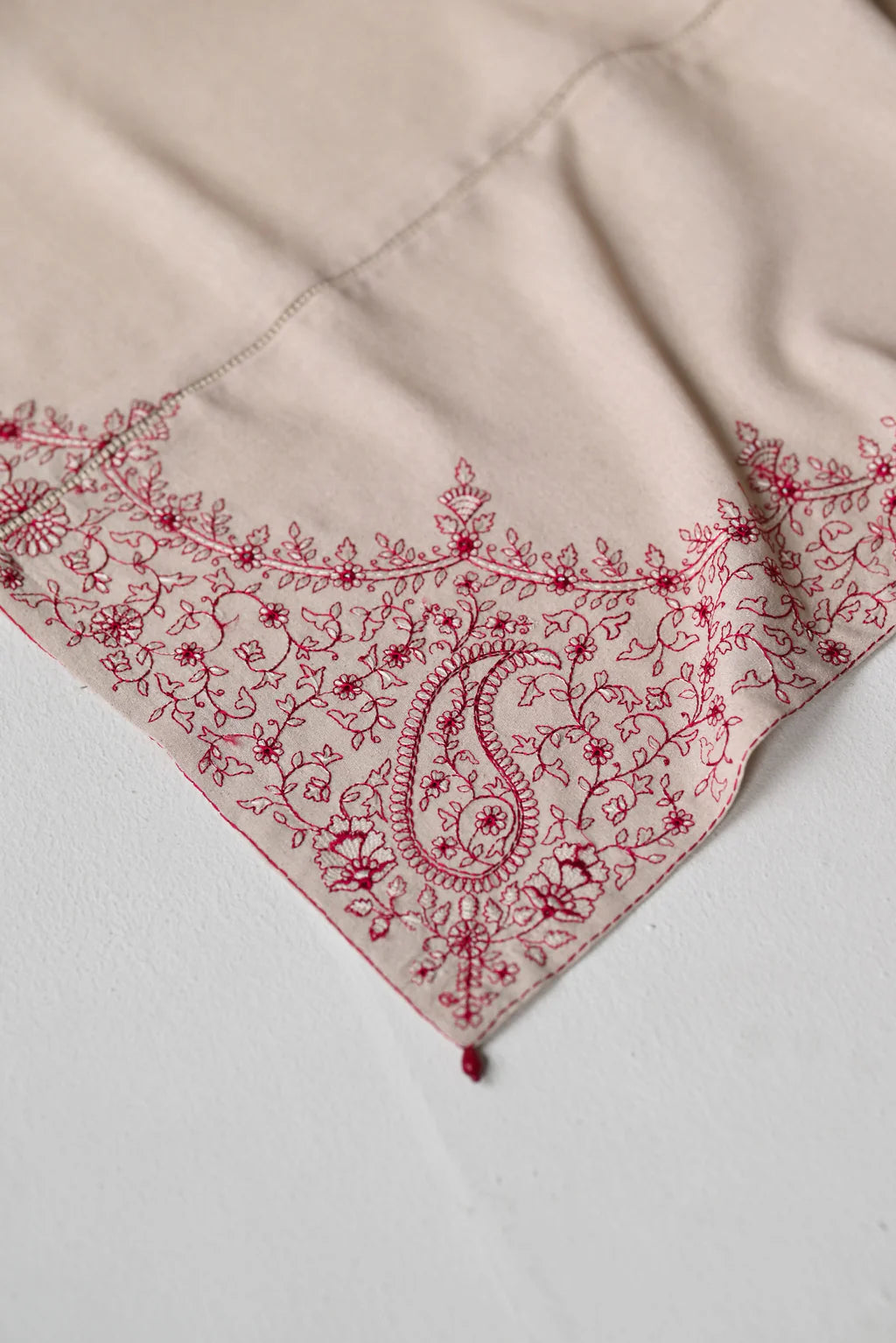 BATIK-3PC DHANAK EMBROIDERED SHIRT WITH DHANAK EMBROIDERED SHAWL AND TROUSER-UR-4077