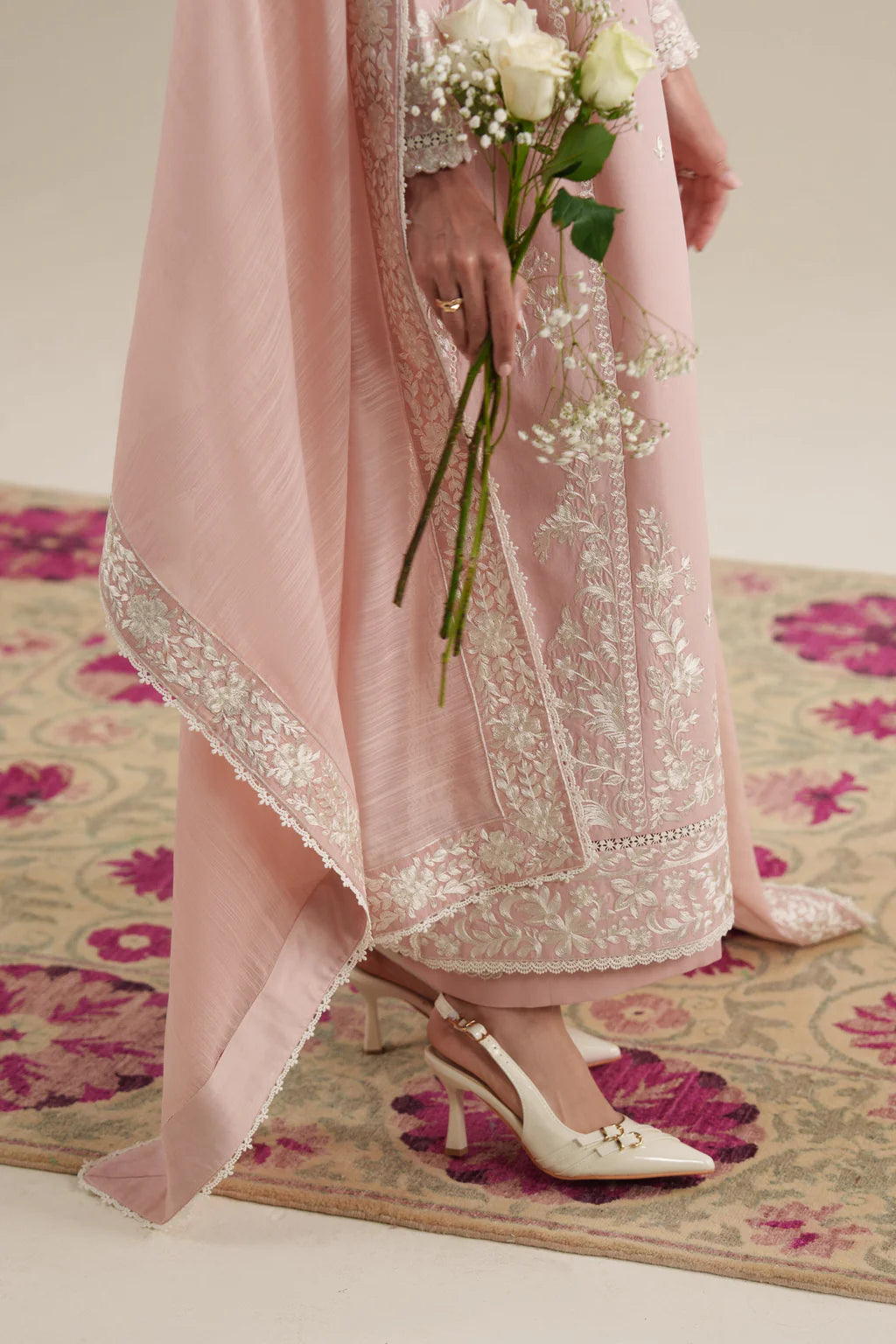 ZAIB-3PC LAWN EMBROIDERED SHIRT WITH CHIFFON EMB DUPATTA AND TROUSER-UR-4295