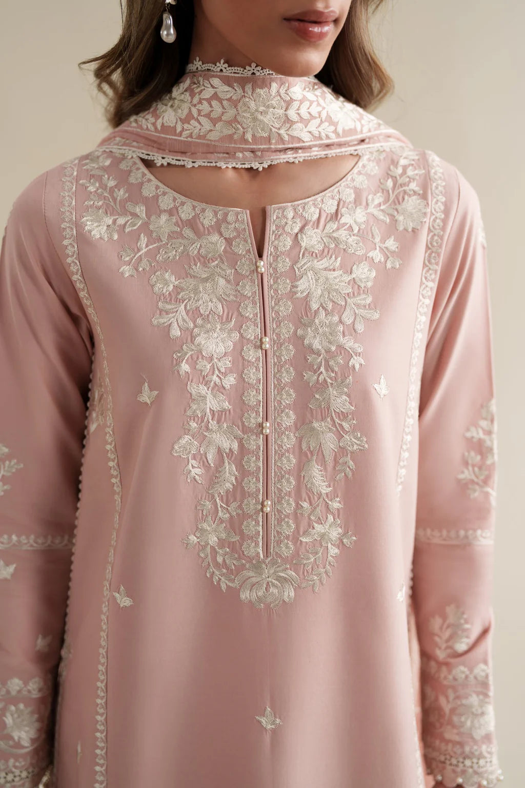 ZAIB-3PC LAWN EMBROIDERED SHIRT WITH CHIFFON EMB DUPATTA AND TROUSER-UR-4295