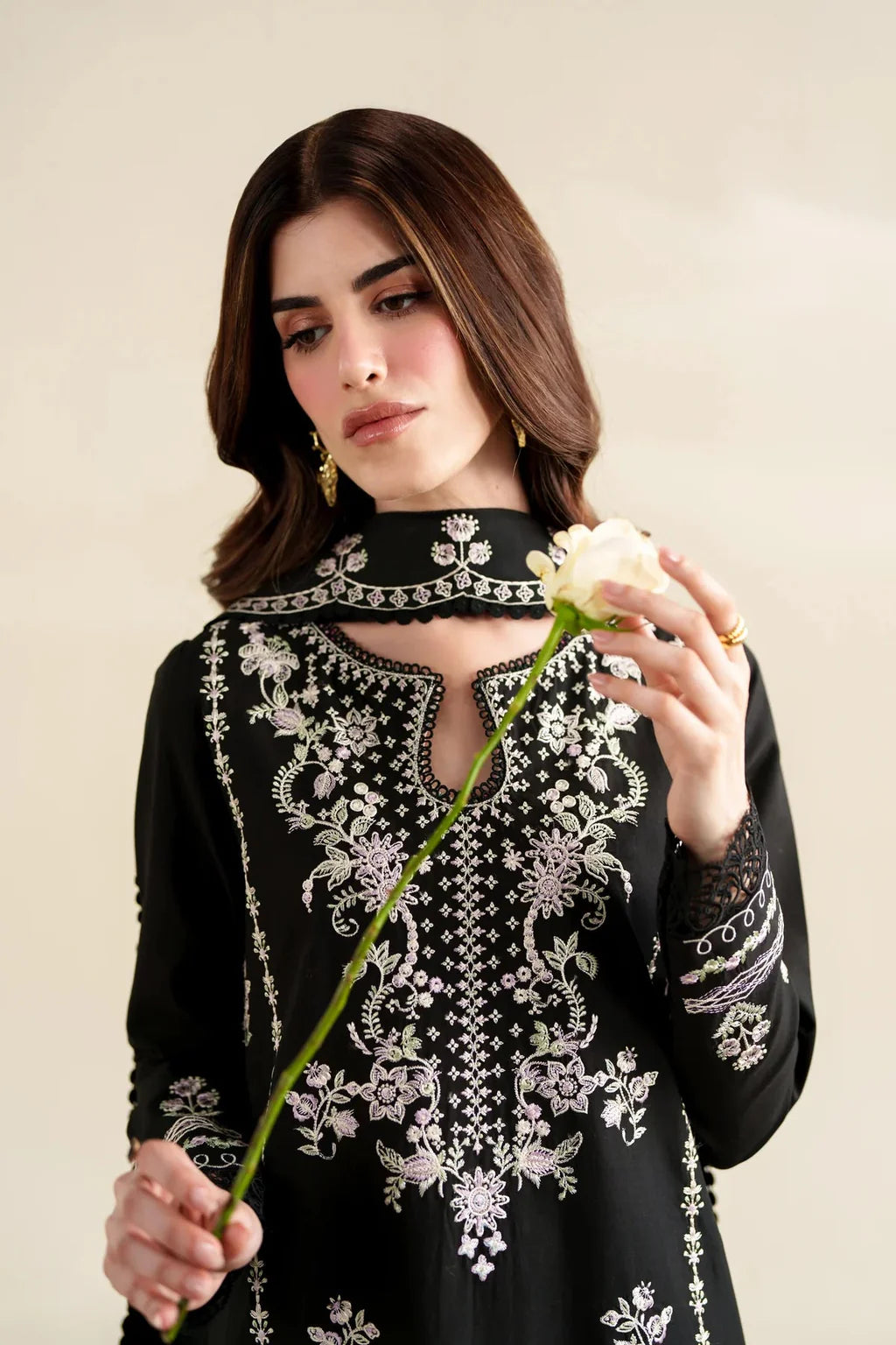 ZAIB-3PC LAWN EMBROIDERED SHIRT WITH KHADDI NET EMB DUPATTA AND TROUSER-UR-4277