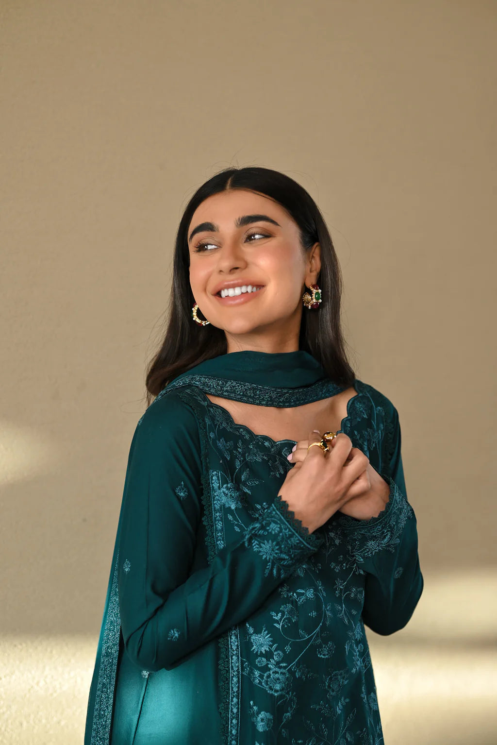 ZAIB-3PC LAWN EMBROIDERED SHIRT WITH CHIFFON EMB DUPATTA AND TROUSER-UR-3504