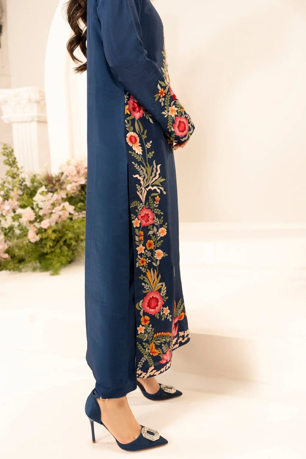 MIRANA-3PC LAWN EMBROIDERED SHIRT WITH CHIFFON TYE & DYE DUPATTA & TROUSER-UR-3546