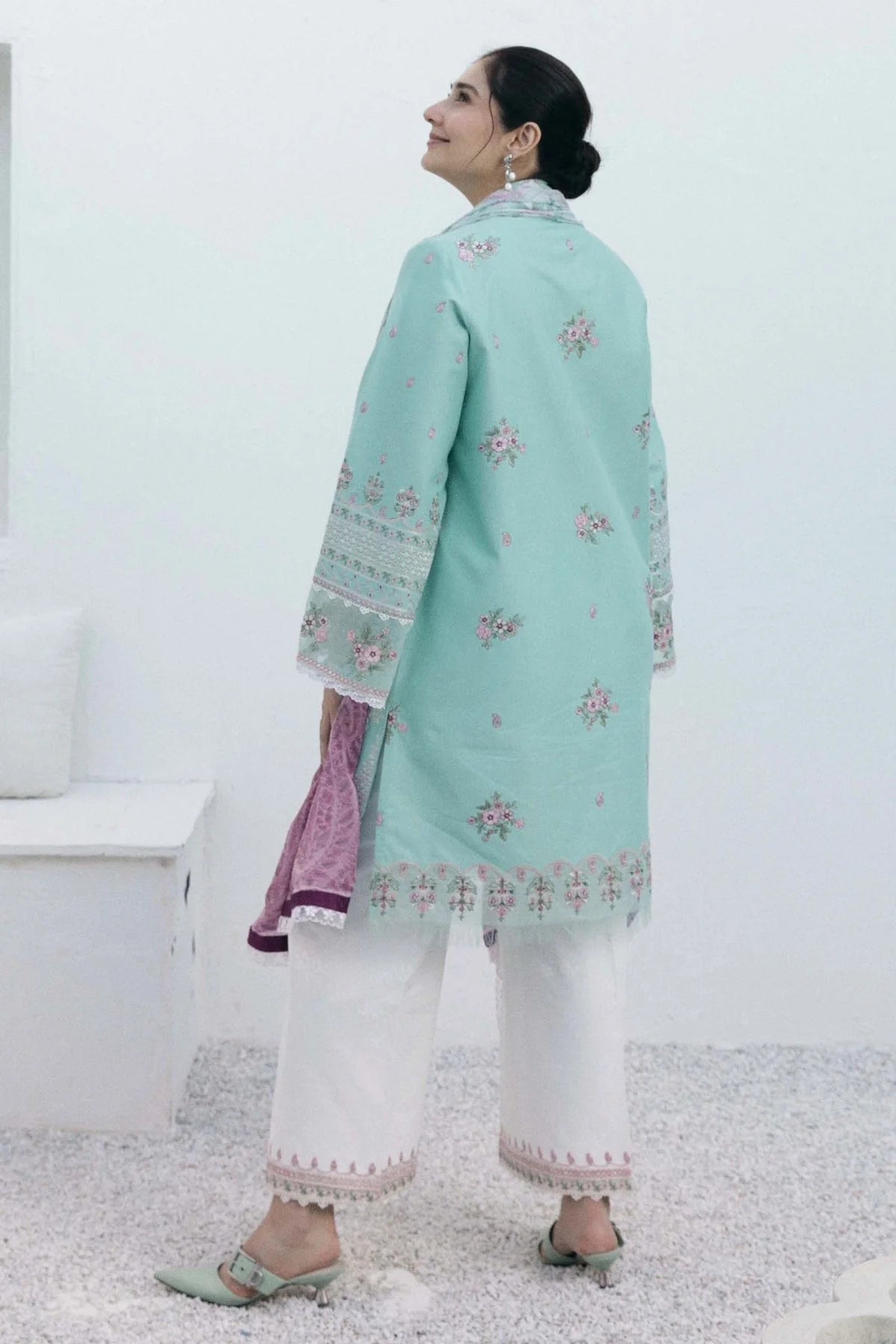 ZAHRA SHAHJAHAN- 3PC LAWN EMBROIDERED SHIRT WITH MONARK PRINT DUPATTA-UR-2569