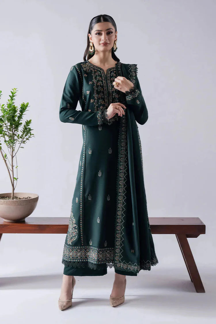 ASIM JOFA-3PC LAWN EMBROIDERED SHIRT WITH LAWN EMBROIDERED DUPATTA & TROUSER-UR-3582