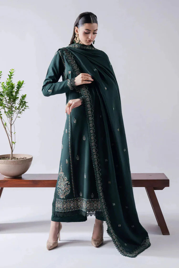 ASIM JOFA-3PC LAWN EMBROIDERED SHIRT WITH LAWN EMBROIDERED DUPATTA & TROUSER-UR-3582